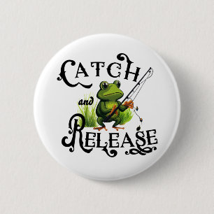 Catch And Release Angelns Frosch-Patch Button