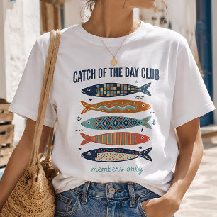 Catch of the Day Club Retro-Sardinen-Grafik T-Shirt
