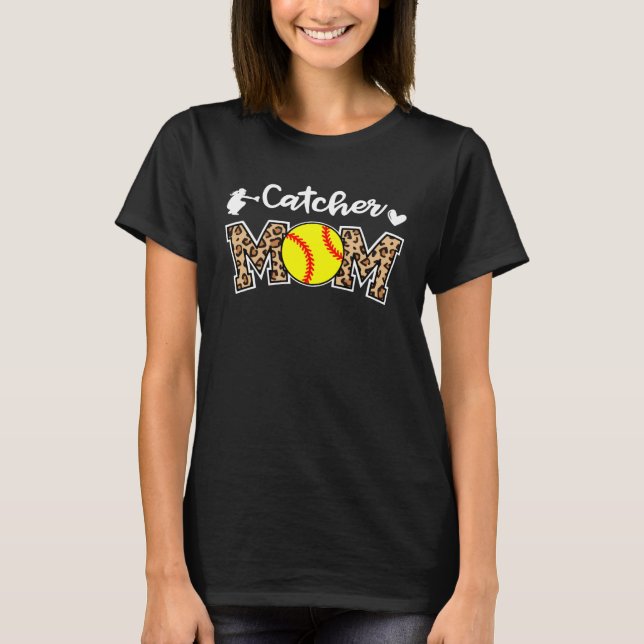 Catcher Mama Catcher Softball Mama T-Shirt (Vorderseite)
