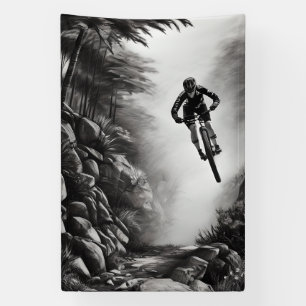 Catching Air - Mountain Bike Digitale Bleistiftski Banner