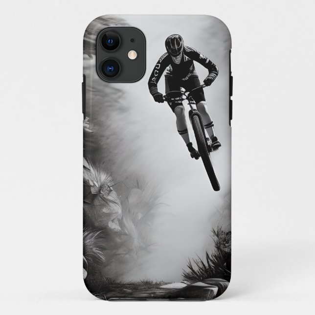 Catching Air - Mountain Bike Digitale Bleistiftski Case-Mate iPhone Hülle (Rückseite)