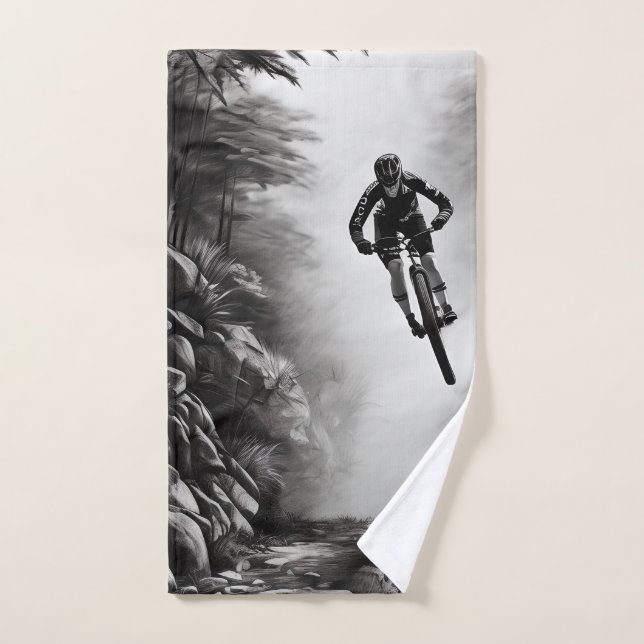 Catching Air - Mountain Bike Digitale Bleistiftski Handtuch (Handtuch)