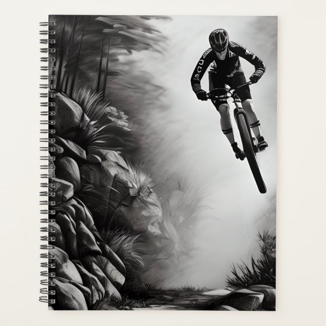 Catching Air - Mountain Bike Digitale Bleistiftski Planer (Vorderseite)