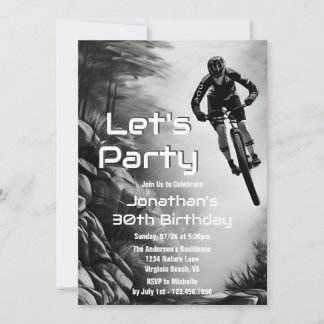 Catching Air - Mountain Bike Sketch Geburtstag Einladung