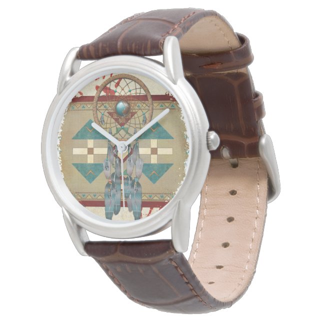 Catching Spirit Native American Armbanduhr (Schrägansicht)