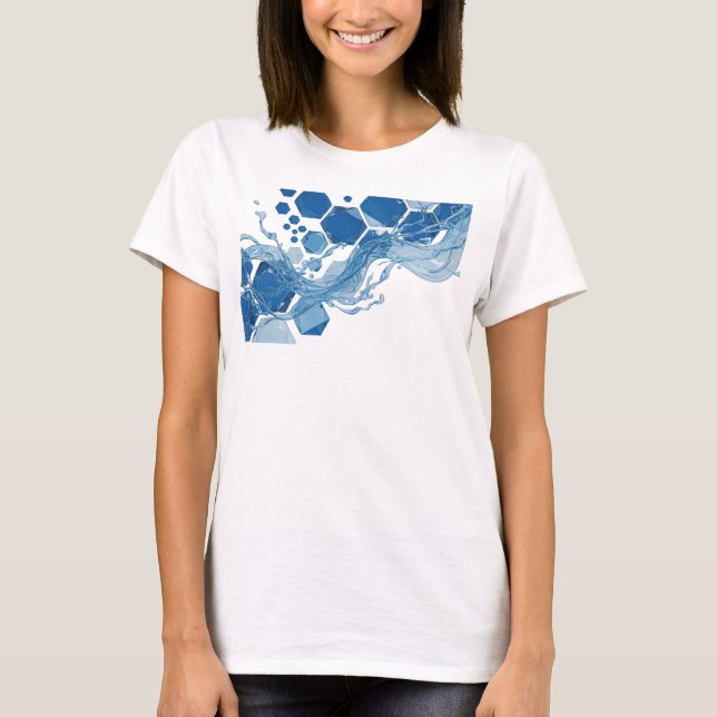 Catchy Silver WATER FLOW Grafik T-Shirt (Vorderseite)