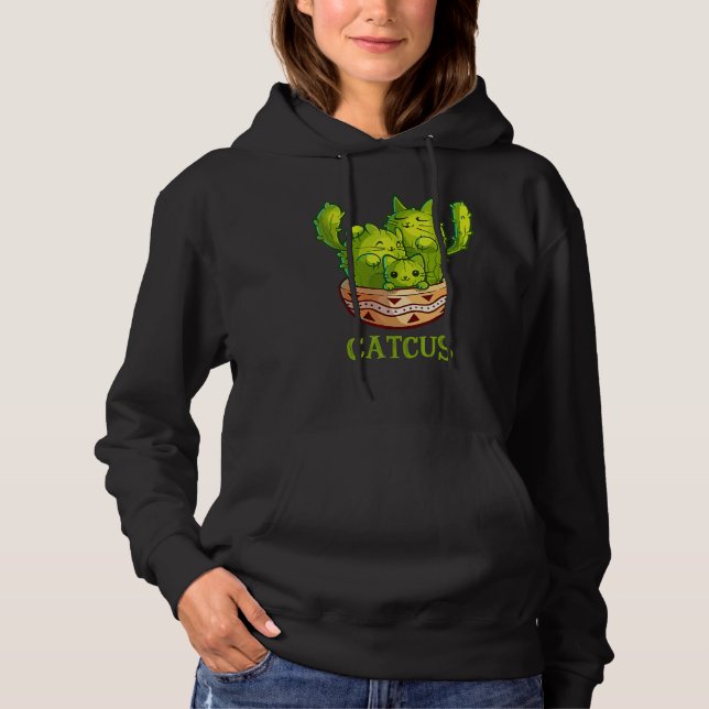 Catcus Cute Cat And Cactus Mexican Cactus Cinco De Hoodie (Vorderseite)