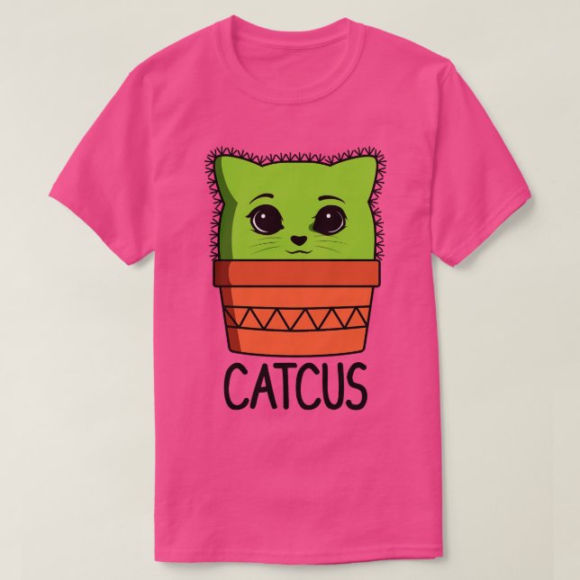 Catcus Funny Cactus Cat Pun for Cat Lovers T-Shirt (Design vorne)