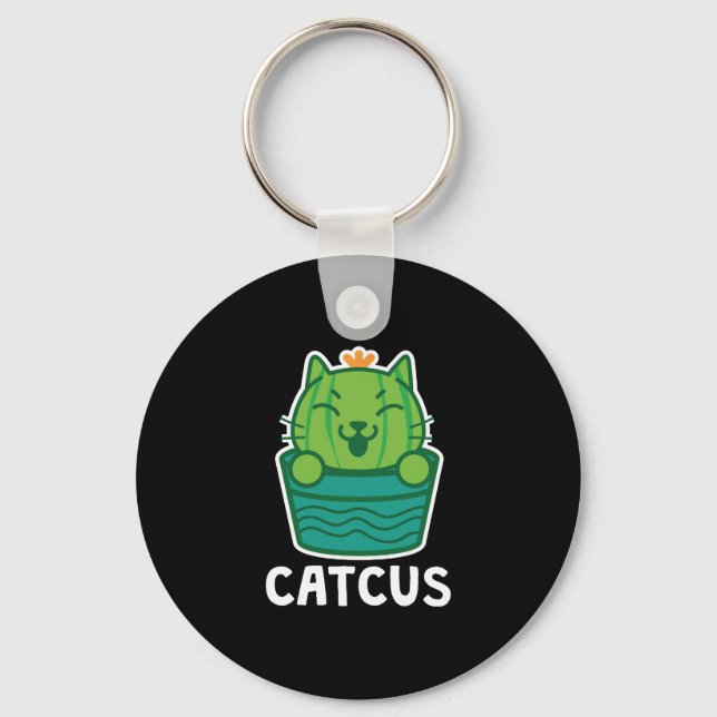 Catcus Funny Cat Lover Succulent Cactus Schlüsselanhänger (Vorderseite)