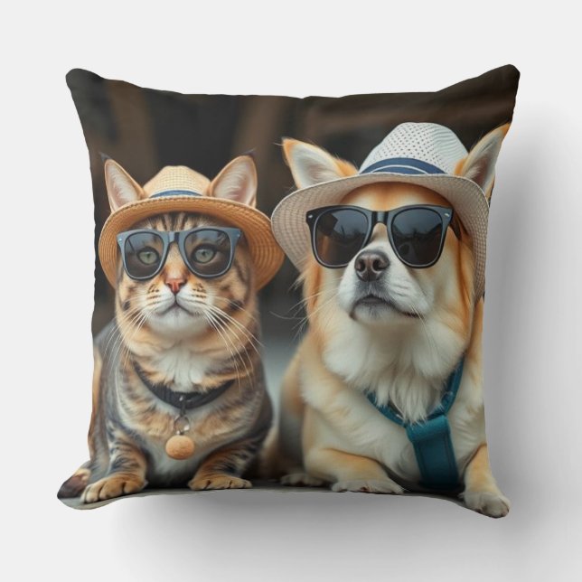 CatDog großes Kissen (Vorderseite)