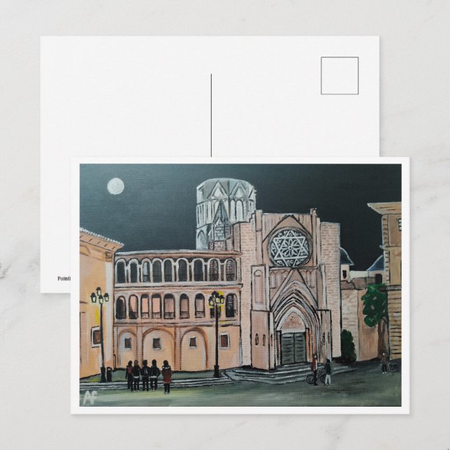 Catedral de Santa María Malerei von Alfred Fox Postkarte (Vorne/Hinten)