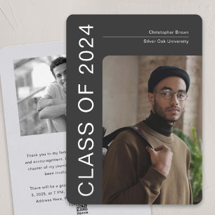 Catégorie 2024, cartes de graduation photo minimal