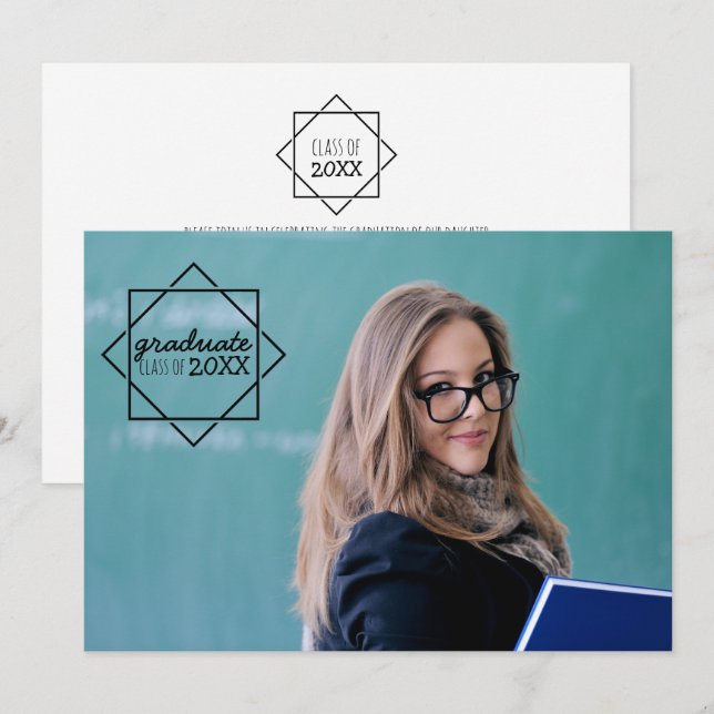 Catégorie de diplômés - Invitations de photos (Devant / Derrière)