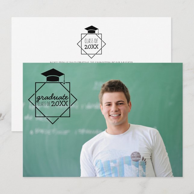 Catégorie de diplômés - Invitations de photos (Devant / Derrière)