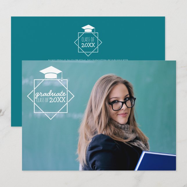 Catégorie de diplômés - Invitations de photos (Devant / Derrière)