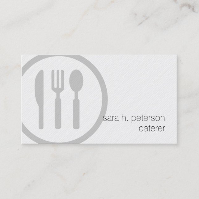 Caterer Bold Cutlery Icon Food Service Visitenkarte (Vorderseite)