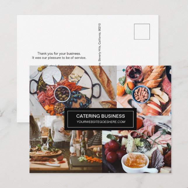 Catering Business Customizable Food Industry Postkarte (Vorne/Hinten)