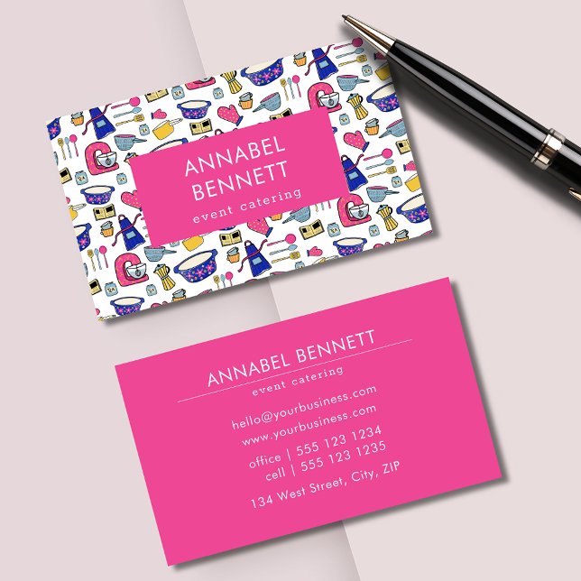 Catering Café Restaurant Küche Visitenkarte (Professional catering business card.  Suit cake bakers, cafes, restaurants and any food business.)