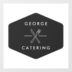Catering-Geschäft mit Vintage-Logo von gekreuzter Fensteraufkleber