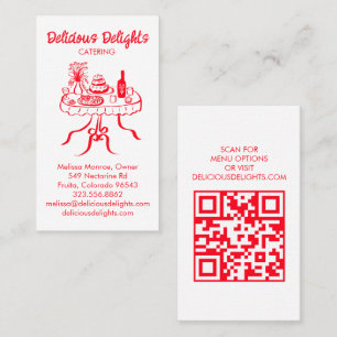 Catering Koch Event Planning Food Prep CUSTOM QR Visitenkarte