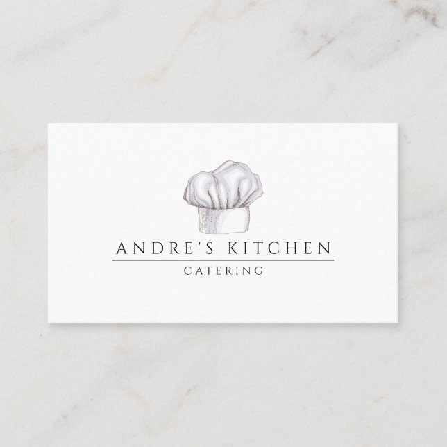 Catering Koch kulinarischer Aquarell Visitenkarte (Vorderseite)