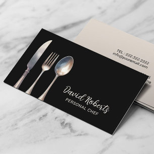 Catering Koch Restaurant Beruflich Black Visitenkarte