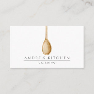 Catering Kulinarischer Watercolor Mixing Holzlöffe Visitenkarte