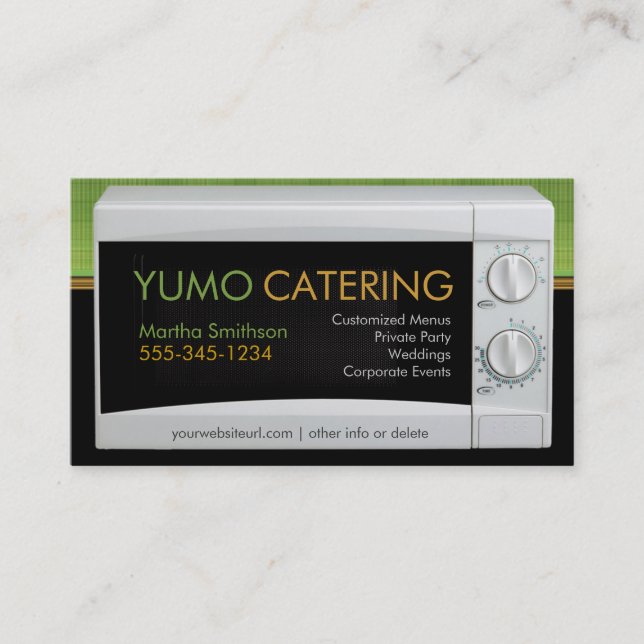 Catering Microwave Hospitality Business Card Visitenkarte (Vorderseite)