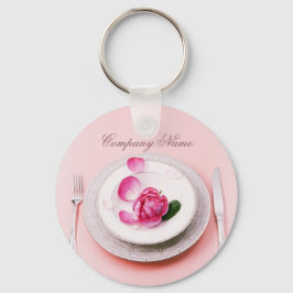 Catering mit eleganter Gabelmesser, persönlicher K Schlüsselanhänger