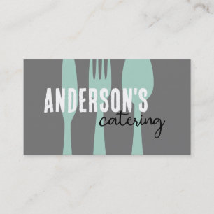 Catering Moderne Graue und aquamarine Gewohnheit Visitenkarte