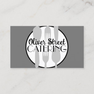 Catering oder Café kühl, modern und schick grau un Visitenkarte