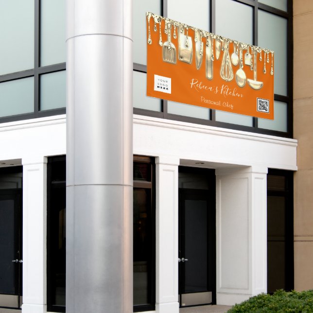 Catering Personal Koch Küche Gold Qr Logo Orange Banner (Äußeres Gebäude)