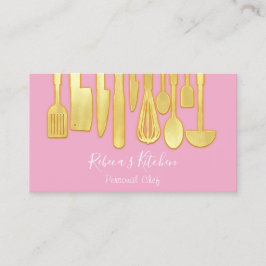 Catering Personal Koch Restaurant Küche Pink Visitenkarte