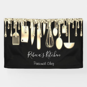 Catering Persönlicher Koch Küche Golden Utensitäte Banner