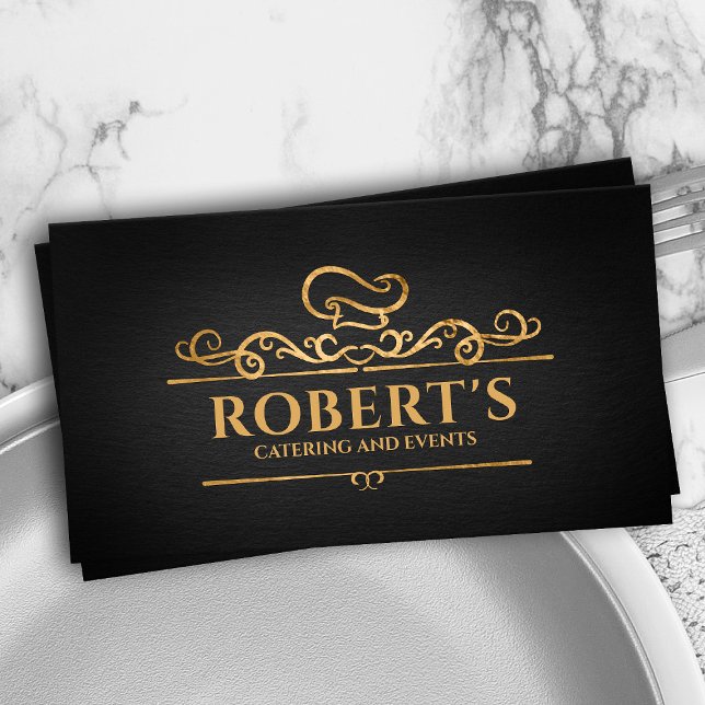 Catering - Persönlicher Koch - Luxus Goldenes Orna Visitenkarte (Von Creator hochgeladen)
