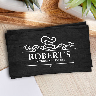 Catering - Persönlicher Koch - weiß auf schwarzem  Visitenkarte