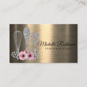 Catering Privatköchin Restaurant Tropfen Rot Gold Visitenkarte