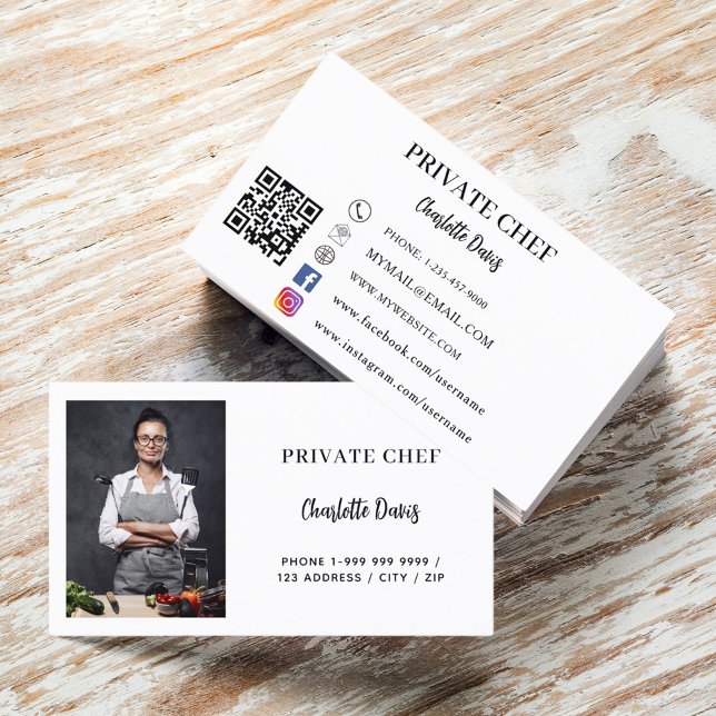 Catering QR-Code für den weißen Koch Visitenkarte (Von Creator hochgeladen)