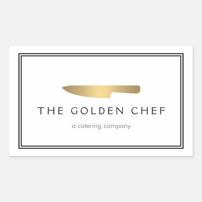 Catering-Restaurant des Goldmedaillen-Koch Rechteckiger Aufkleber (Vorderseite)