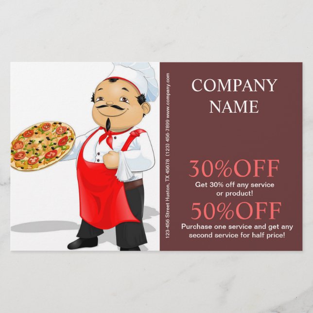 Catering-Service Deluxe Shop Italienische Pizza Flyer (Vorne)