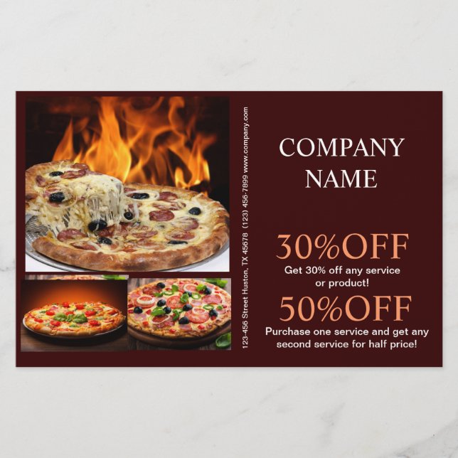 Catering-Service Deluxe Shop Italienische Pizza Flyer (Vorne)