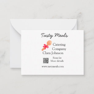 Catering Services fügen den Namen QR-Code Website Mitteilungskarte