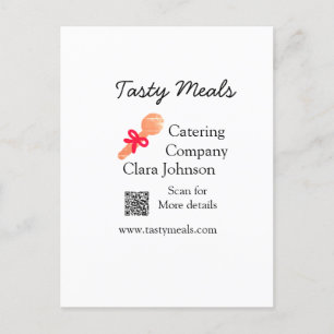 Catering Services fügen den Namen QR-Code Website  Postkarte