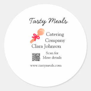 Catering Services fügen den Namen QR-Code Website  Runder Aufkleber