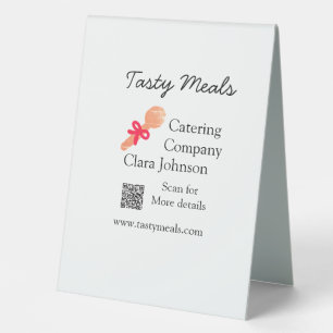 Catering Services fügen den Namen QR-Code Website Tischaufsteller