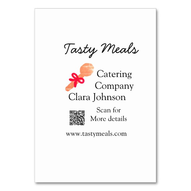 Catering Services fügen den Namen QR-Code Website  Tischnummer (Vorderseite)
