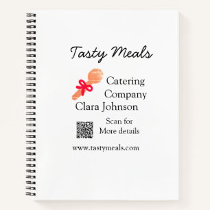 Catering-Services Name QR-Code Website Bäckerei  Notizbuch