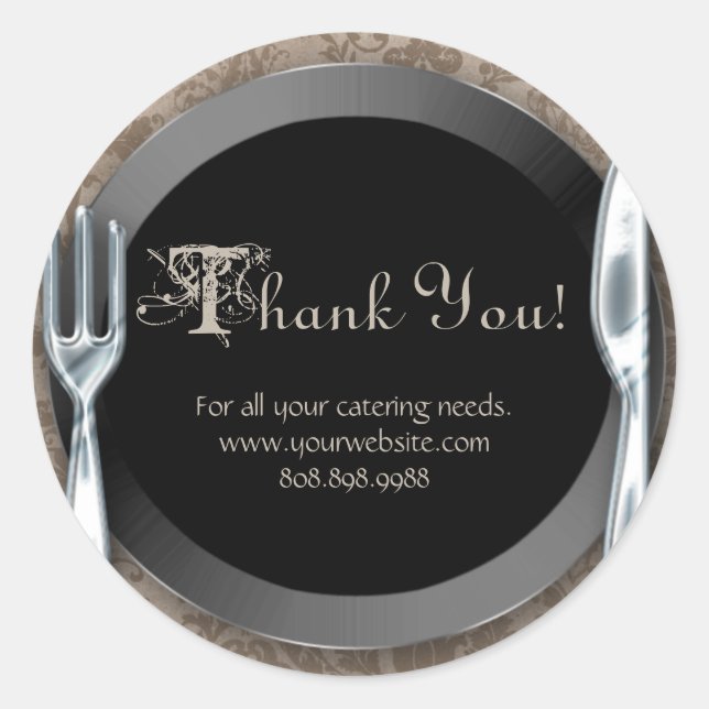 Catering Vielen Dank, dass Sie Stickers Silver Cut (Vorderseite)