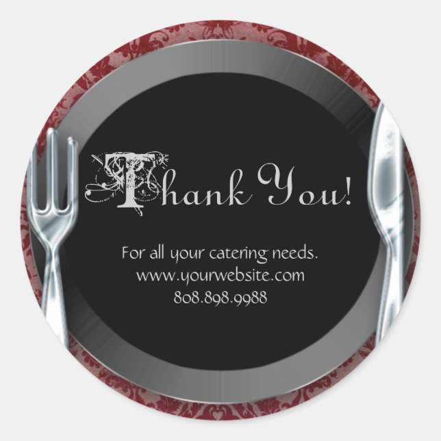 Catering Vielen Dank, dass Sie Stickers Silver Cut (Vorderseite)