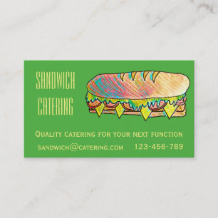 Cateringgeschäft für Sandwichmittagessenfunktionen Visitenkarte
